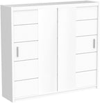 Modern Mirror sliding door wardrobe with LED Light Width 150cm/180cm/203cm