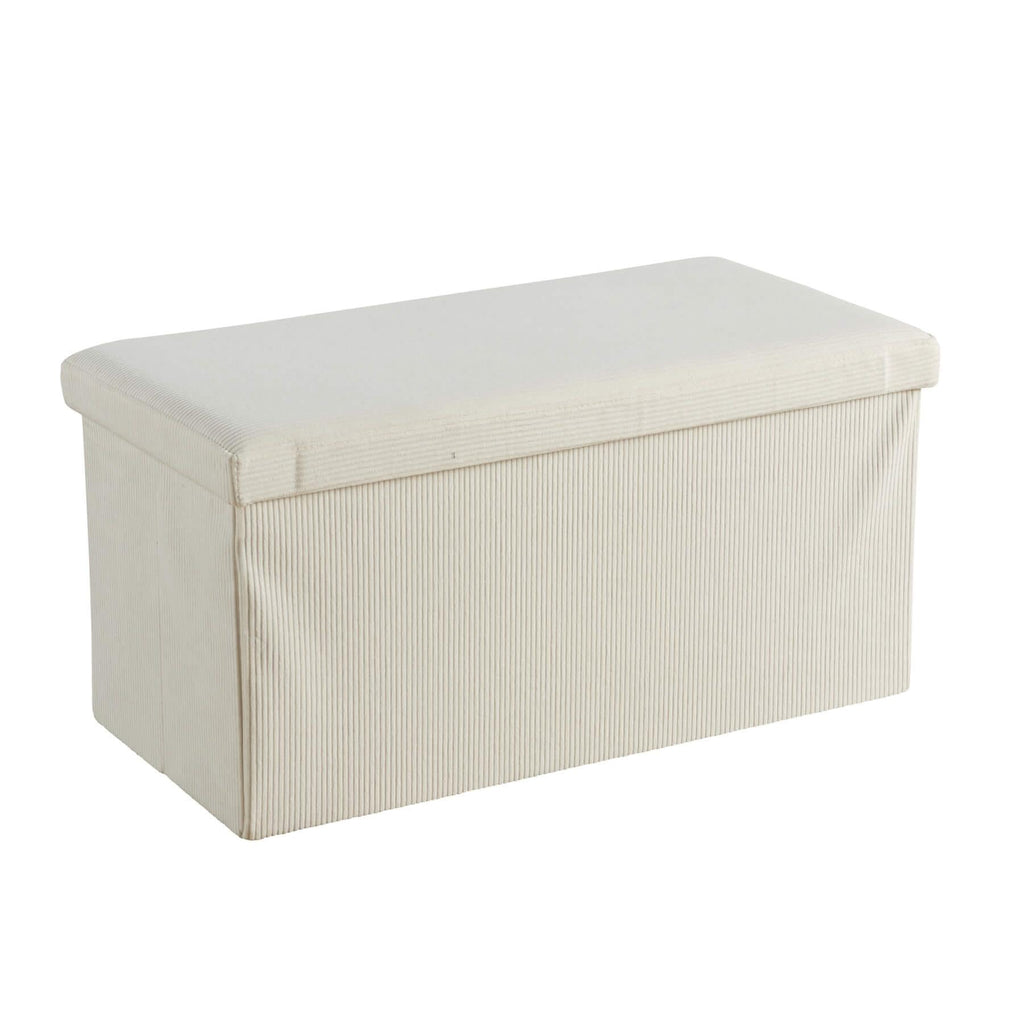 Extra Large Folding Ottoman Fabric Storage Chest, Grey, 100cm