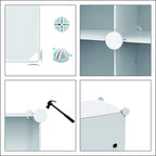 Wardrobe Foldable Closet with 16 Compartments, Combination Armoire Modular Cabinet Clothes Storage