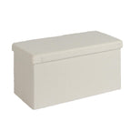 Extra Large Folding Ottoman Fabric Storage Chest, Grey, 100cm