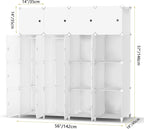 Wardrobe Foldable Closet with 16 Compartments, Combination Armoire Modular Cabinet Clothes Storage