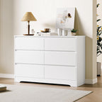 Chest of Drawers Bedroom Storage Cabinet Wide Dresser with 6 Drawers Bedroom Furniture