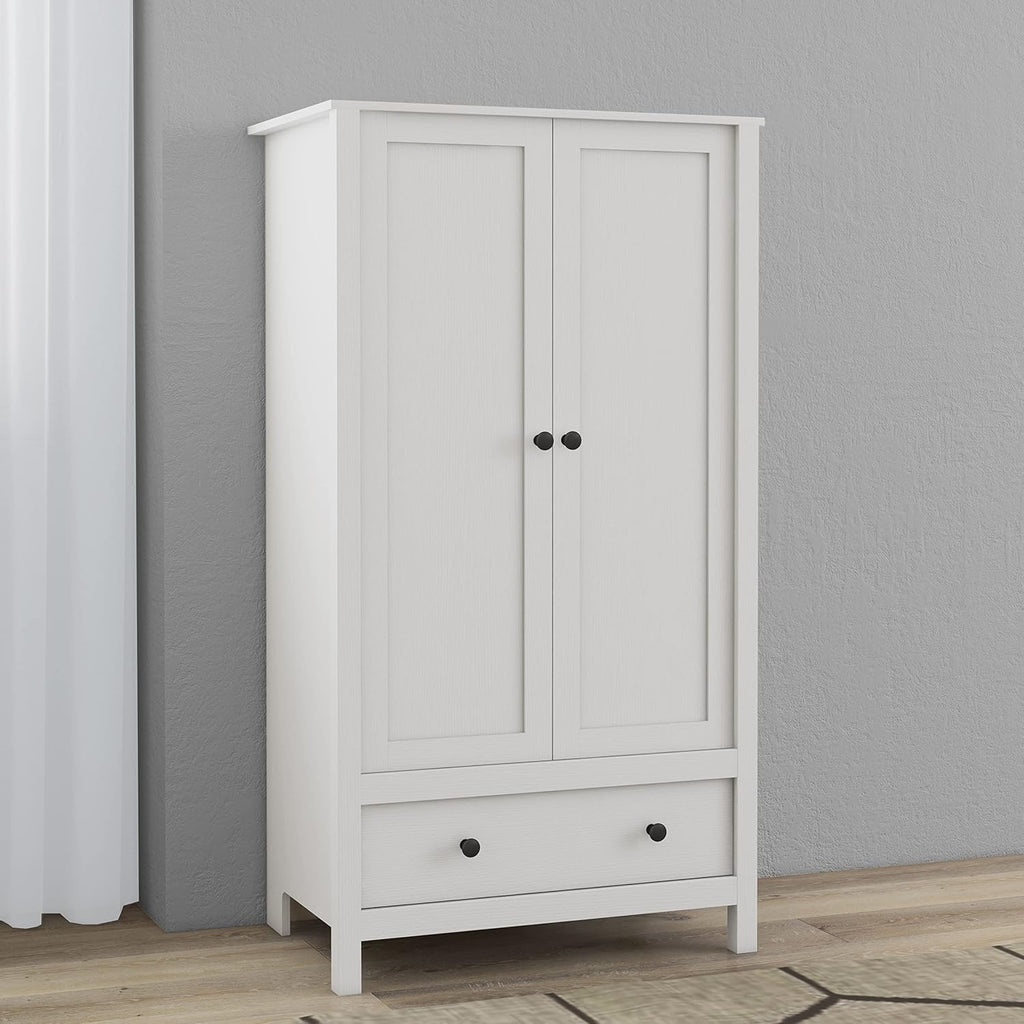2 Door Wardrobe, Armoire with Drawer for Bedroom