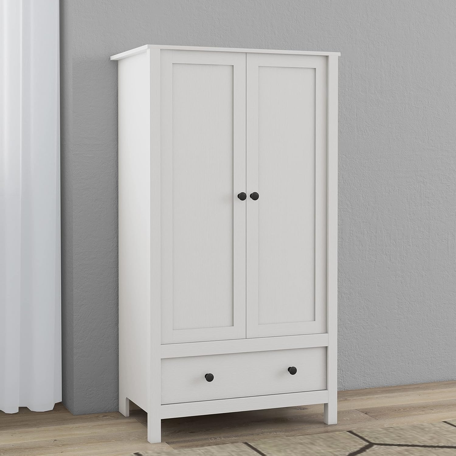 2 Door Wardrobe, Armoire with Drawer for Bedroom