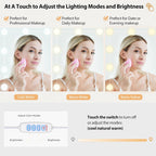 Large Mirror and Lights 3-Colour LED Adjustable Brightness Glass Top Vanity Table with Plug and Stool 5 Drawers