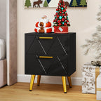 Bedside Table with 3 Drawers and Power Station, Modern Nightstand End Table