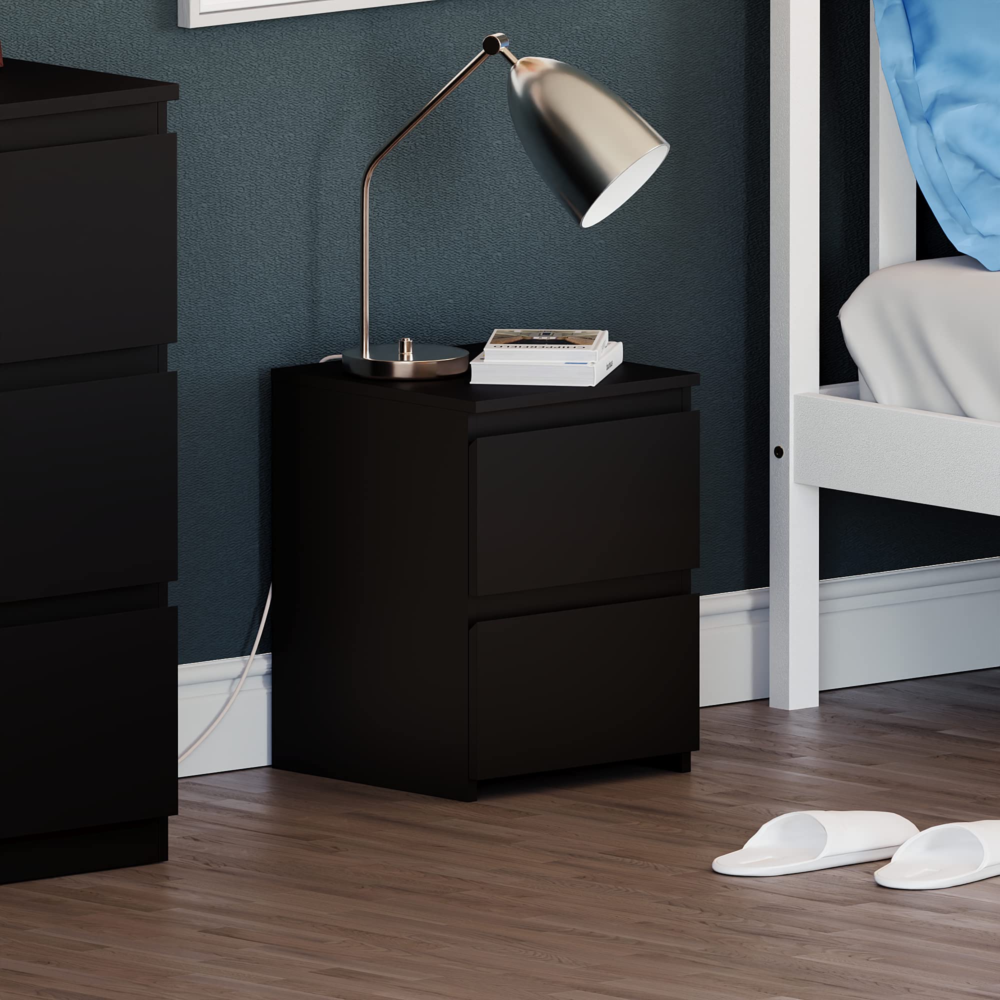 2 Drawer Bedside Chest (Grey)