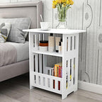 3 Tier Side Table 45x30x49cm - Modern Wood Nightstand End Table for Home Bedroom Living Room