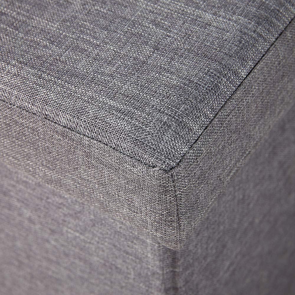 Extra Large Folding Ottoman Fabric Storage Chest, Grey, 100cm